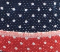 NAVY W/ WHITE POLKA DOTS & RED BAND